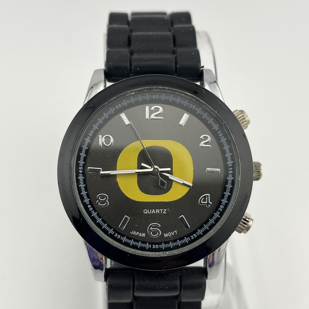 Ladies University Of Oregon Ducks‎ Watch Women Black Silicone Band- New Battery - Picture 2 of 9